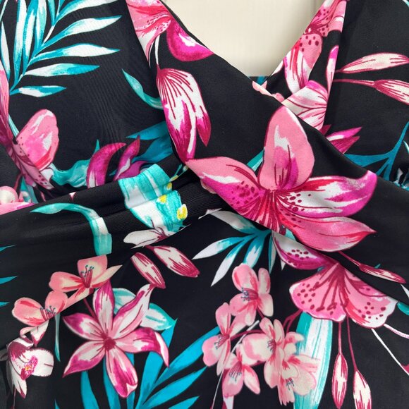 NWT Bal Harbour Swim - Tropical Print Tankini Swim Top - Picture 3 of 6